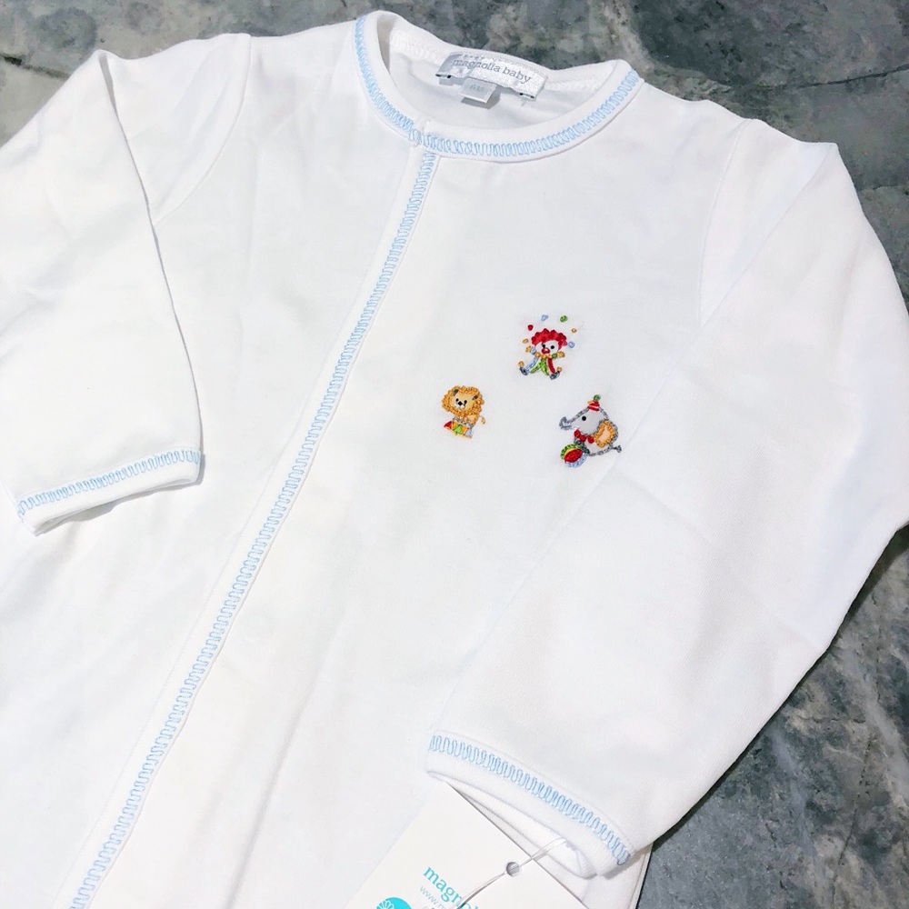 NWT MAGNOLIA BABY Embroidered Circus  3M & 6M